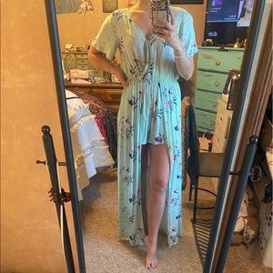 Floral Romper, with train.